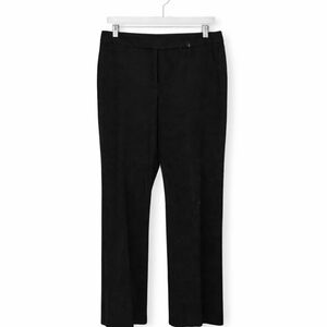 Anne Klein Black Allover Tonal Logo Jacquard Pattern Pants Womens Sz 14